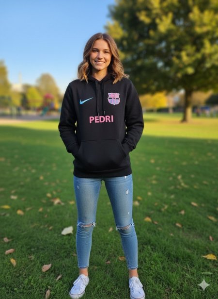 هودي برشلونة أسود زهري